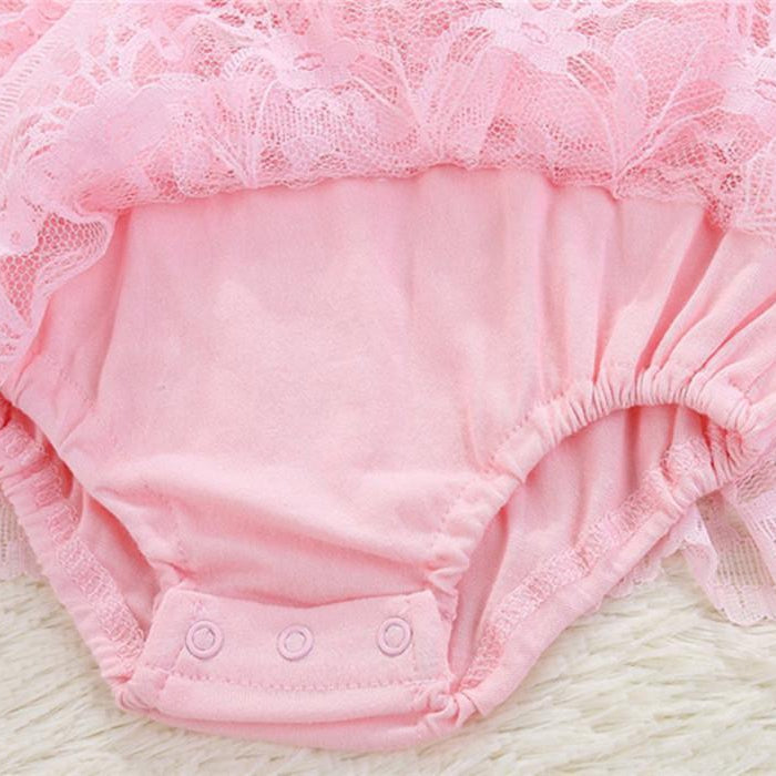 Baby Girl Pink Lace Romper Dress (Age Newborn-9m)