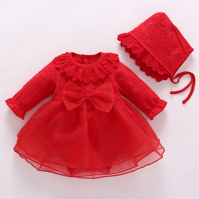 Baby Girls Pink Lace Dress Headband & Booties Set (Age 3M - 12M)