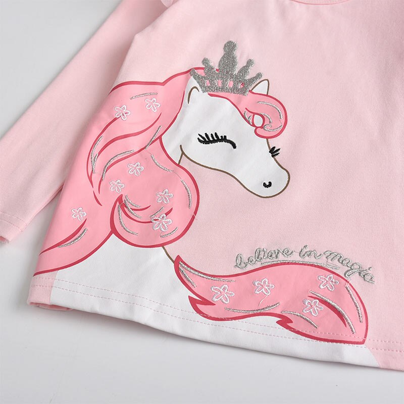 Girls Pink Unicorn Top (Age 24M-8Y)