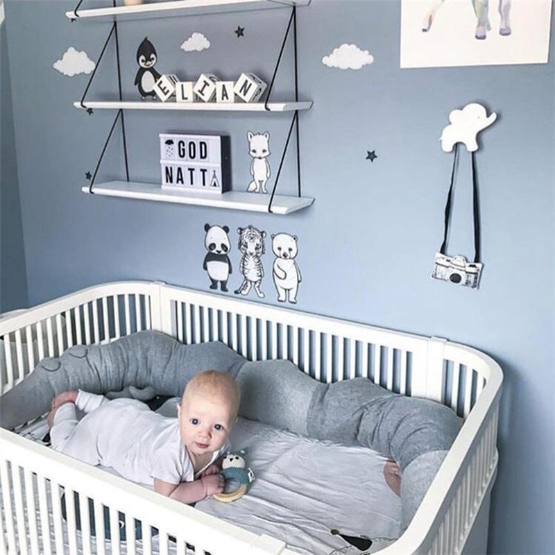 Grey Crocodile Crib & Cot Bumper - 185cm