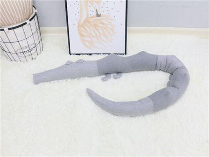 Grey Crocodile Crib & Cot Bumper - 185cm Crocodile