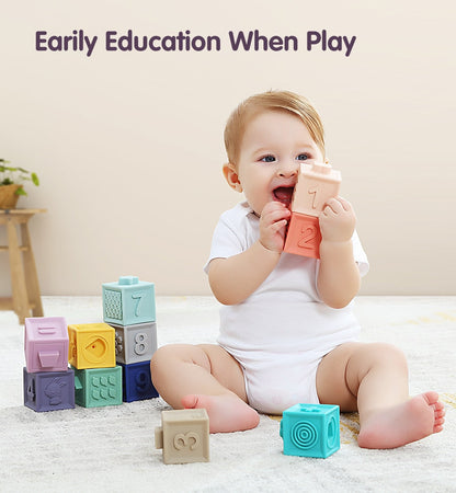 Baby 3D Building Teething Blocks - 12 Pack