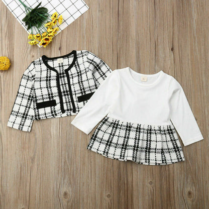 Baby Girl Plaid Jacket & Dress Set (Age 12M - 5 YRS)