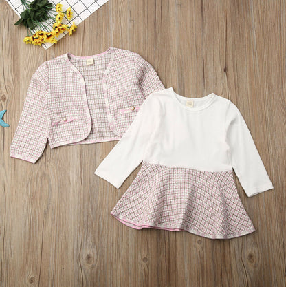 Baby Girl Plaid Jacket & Dress Set (Age 12M - 5 YRS)