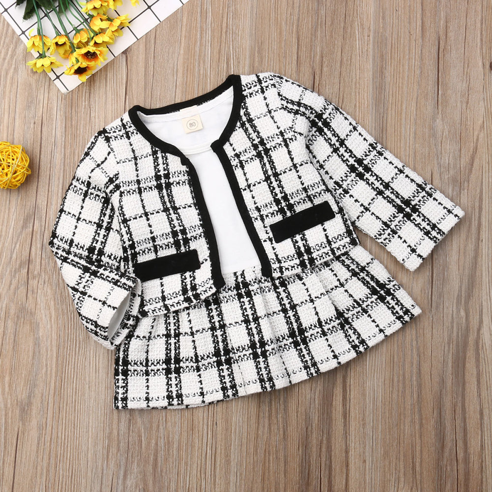 Baby Girl Plaid Jacket & Dress Set (Age 12M - 5 YRS)