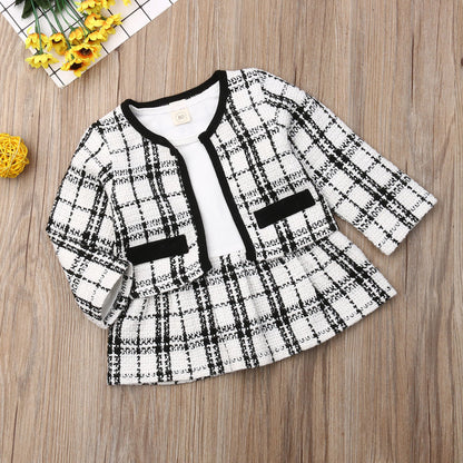 Baby Girl Plaid Jacket & Dress Set (Age 12M - 5 YRS)