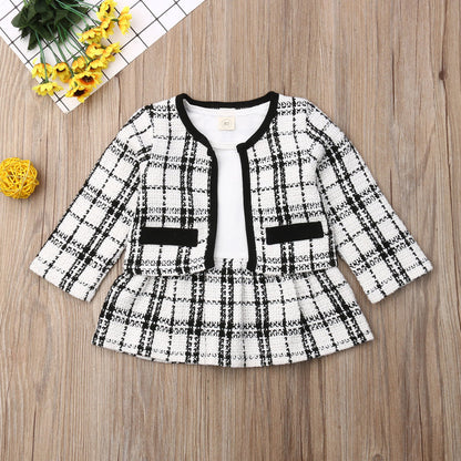 Baby Girl Plaid Jacket & Dress Set (Age 12M - 5 YRS)