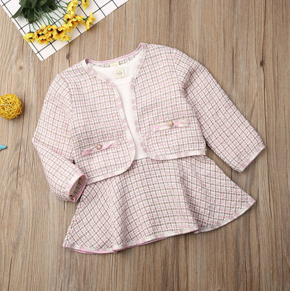 Baby Girl Plaid Jacket & Dress Set (Age 12M - 5 YRS)