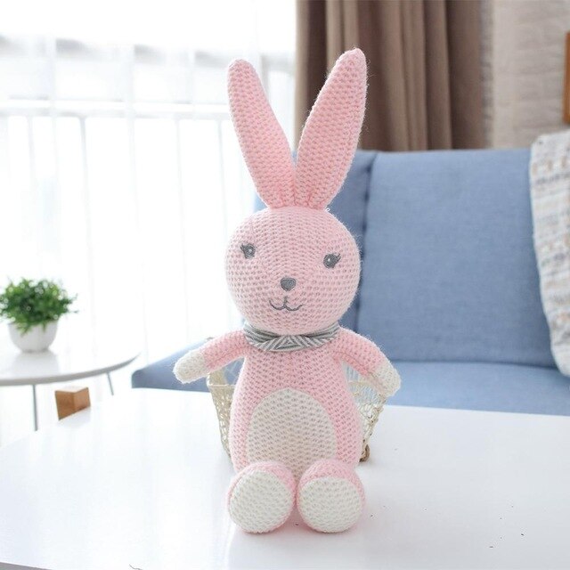 Baby Knitted Stuffed Animal Teddy Bear - 23cm Multi Rabbit