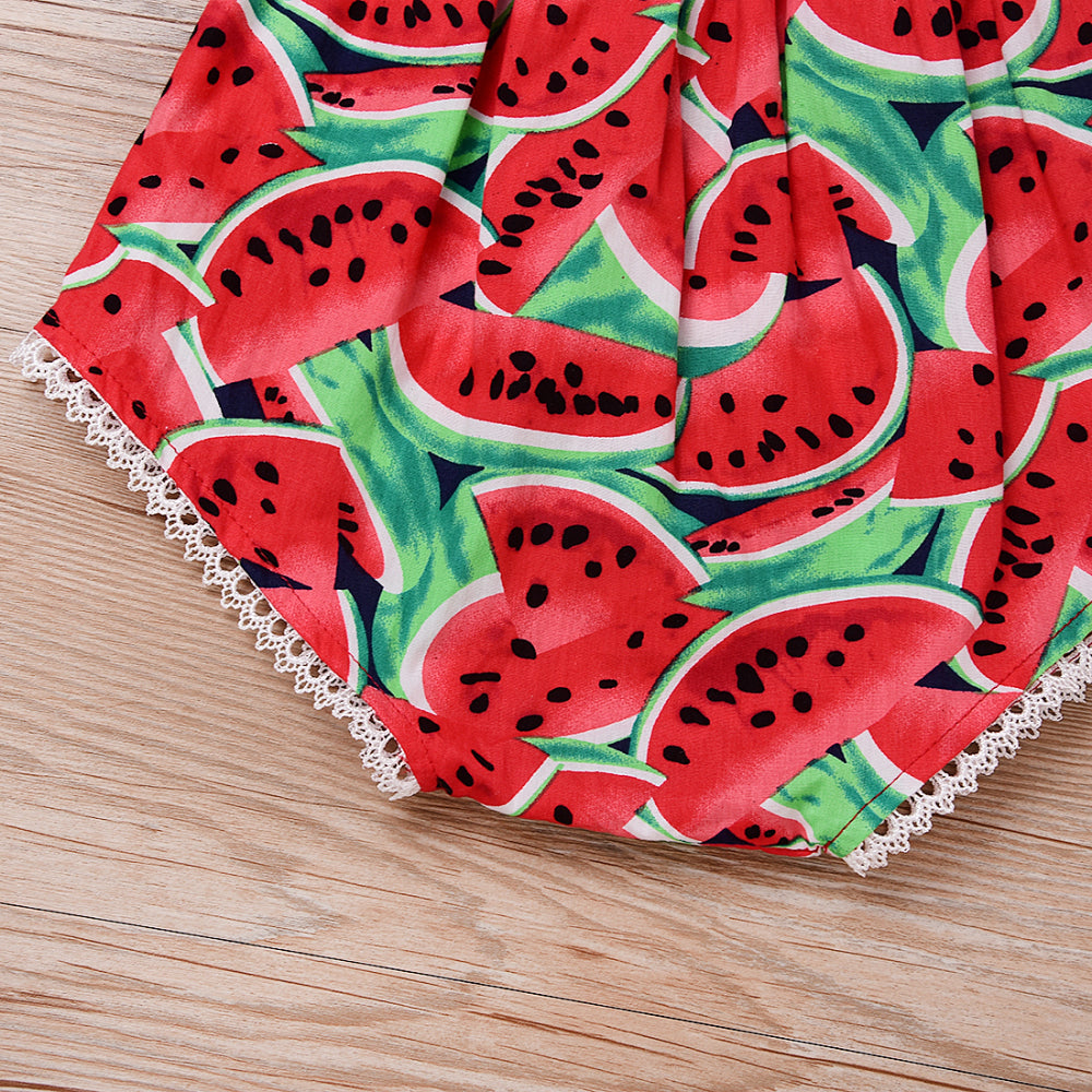 Baby Girls Watermelon Romper & Headband (Age 6m-24m)