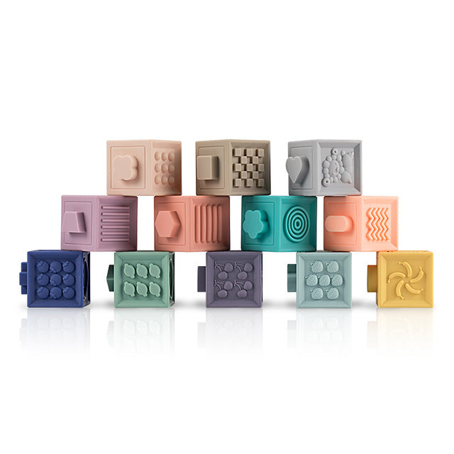 Baby 3D Building Teething Blocks - 12 Pack