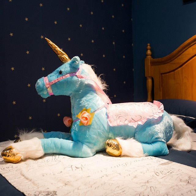 Large Plush Unicorn Stuffed Toy - 1M Blue