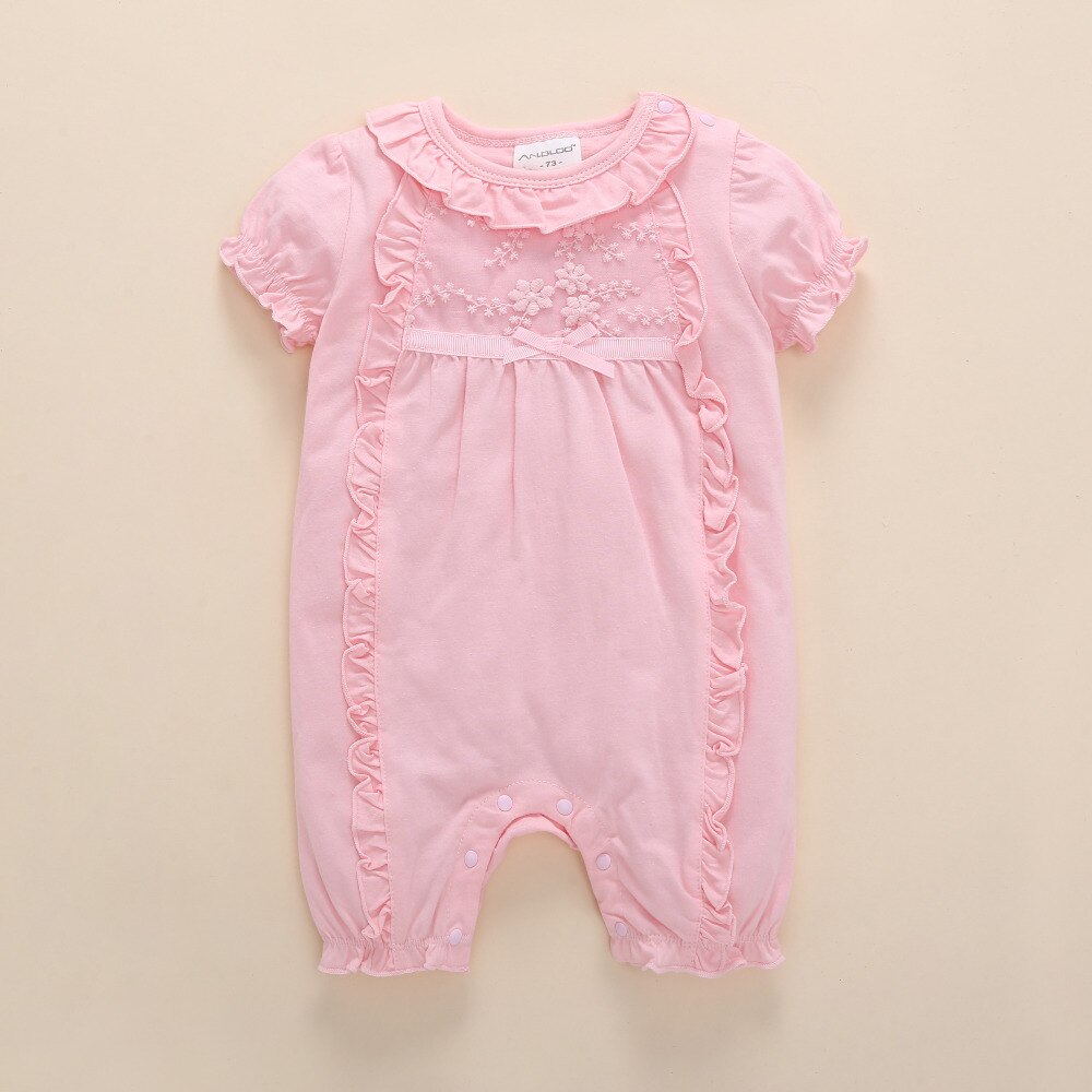 Baby Girls Pink Embroidered Romper (Age 3M - 12M) Pink