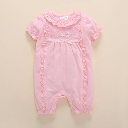 Baby Girls Pink Embroidered Romper (Age 3M - 12M) Pink