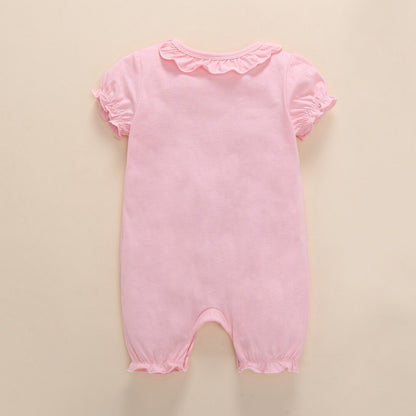 Baby Girls Pink Embroidered Romper (Age 3M - 12M)