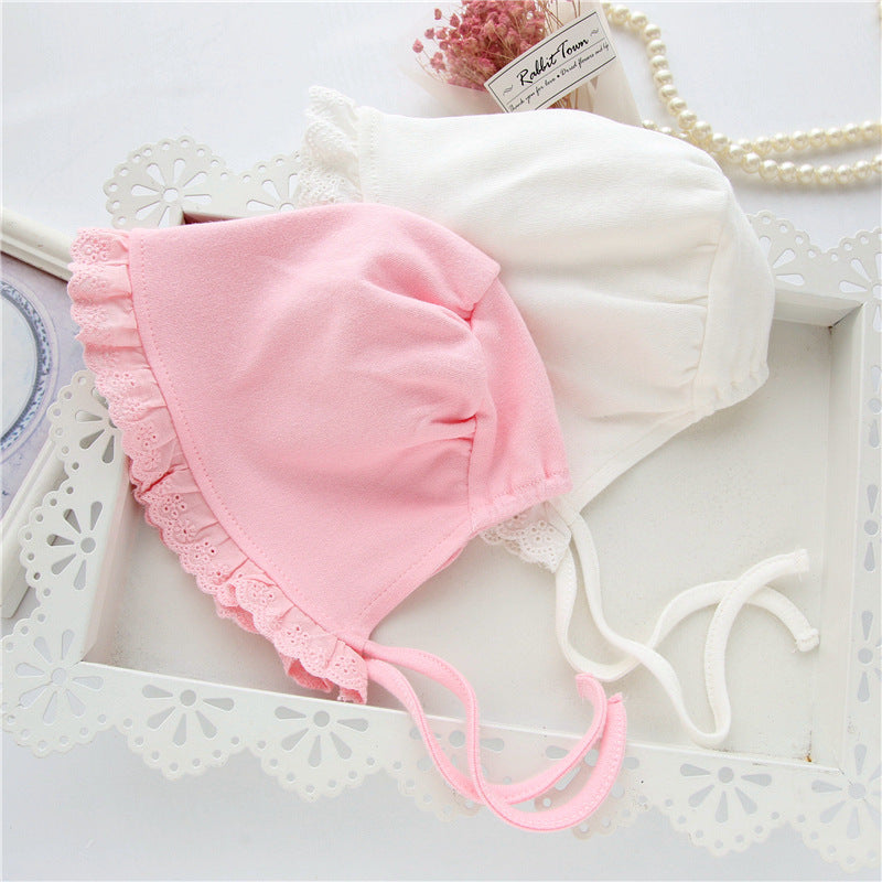 Baby Girls White Bonnet Hat