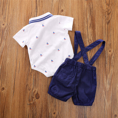 Baby Boy Dickie Bow Bodysuit & Shorts Set (Age Newborn - 18M)