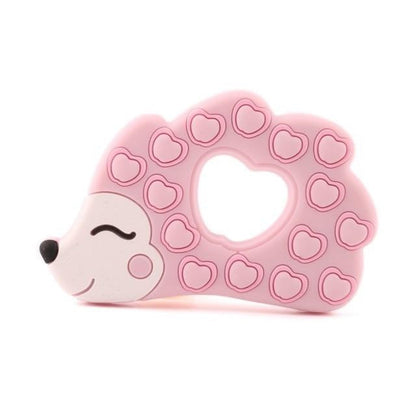 Baby Teething Silicone Teether BFA FREE Pink Hedgehog