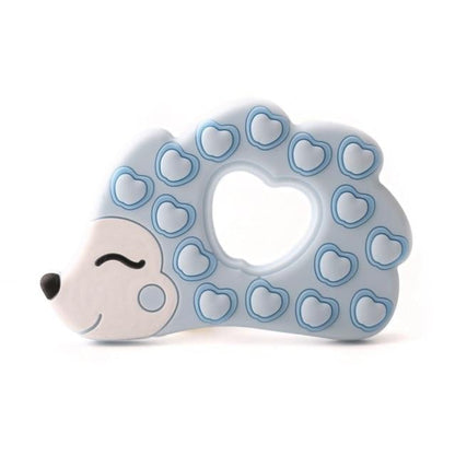 Baby Teething Silicone Teether BFA FREE Blue Hedgehog