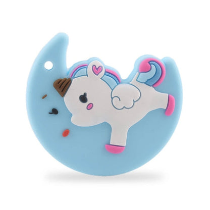 Baby Teething Silicone Teether BFA FREE Blue Moon Unicorn