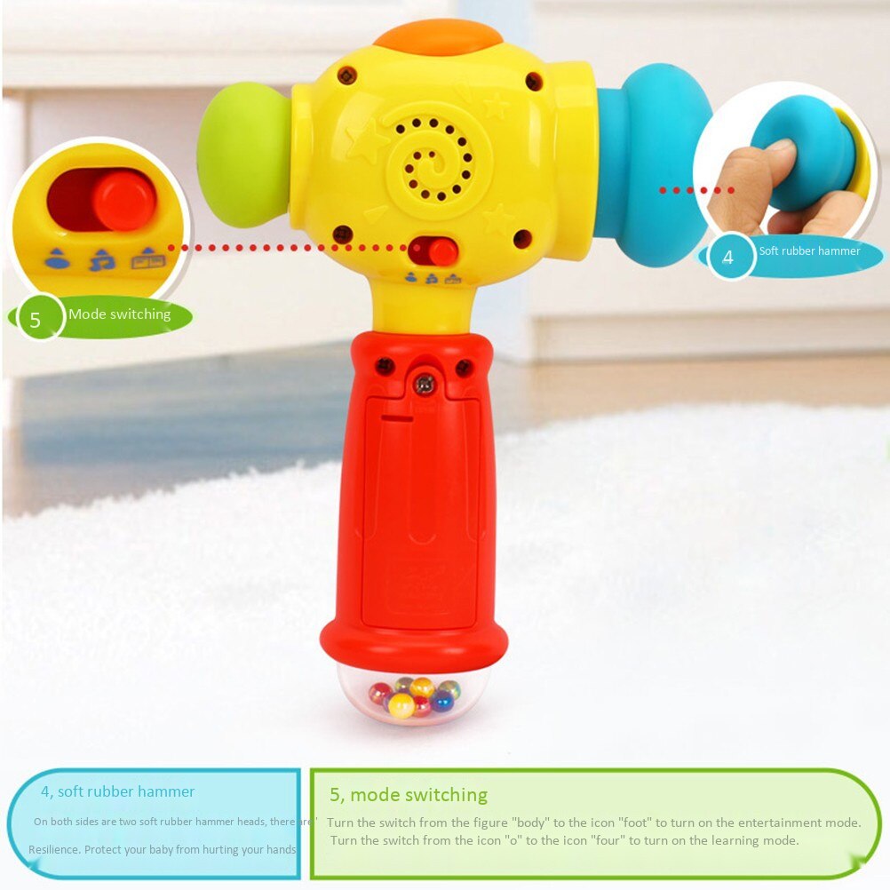 Funny Baby Hammer Rattle Music Lights Toy