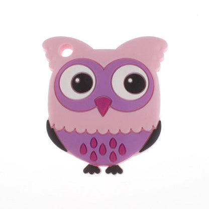 Baby Food Grade Silicone Animal Teething Toy Owl - Purple