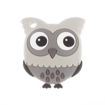 Baby Food Grade Silicone Animal Teething Toy Owl - Shallow Gray