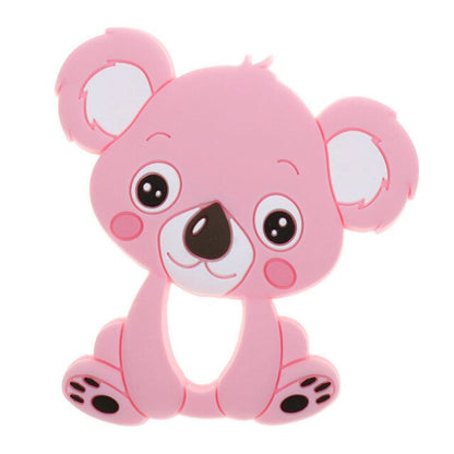 Baby Food Grade Silicone Animal Teething Toy Koala - Rouge Pink