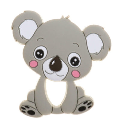 Baby Food Grade Silicone Animal Teething Toy Koala - Shallow Gray