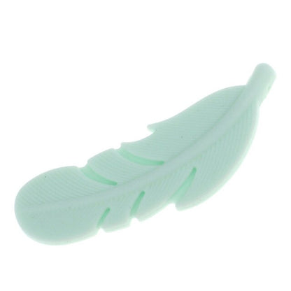 Baby Food Grade Silicone Animal Teething Toy Feather - Mint Green