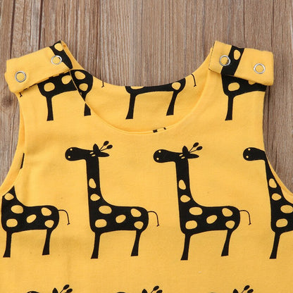 Baby Yellow Giraffe Jumpsuit (Age 3m-18m)