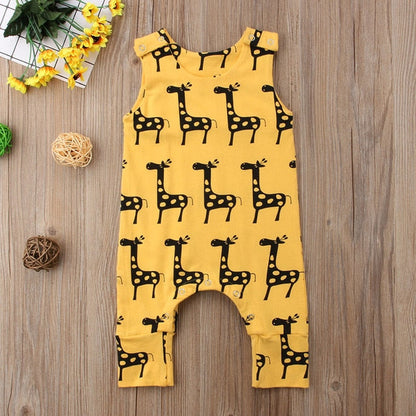 Baby Yellow Giraffe Jumpsuit (Age 3m-18m) Yellow