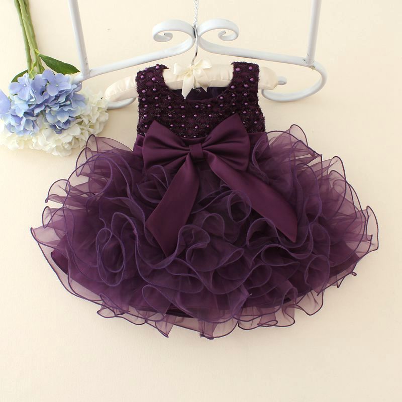 Baby Girls Purple Ruffle Tulle Cake Dress (Age 3m-24m)