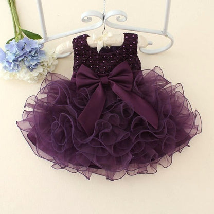 Baby Girls Purple Ruffle Tulle Cake Dress (Age 3m-24m) Purple