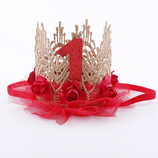 Baby 1st Birthday Girls Princess Tiara One Size Red