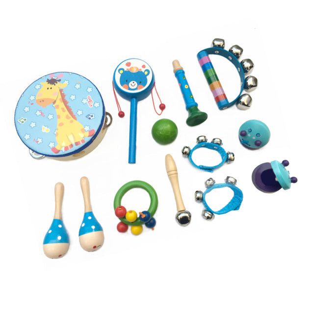 13 Pack - Wooden Musical Instrument Set Blue