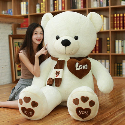 Large Plush “Love You” Teddy Bear Gift 60cm - 100cm White