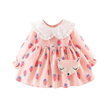 Baby Girl Strawberry Dress & Handbag (Age 12m-3yrs) Pink