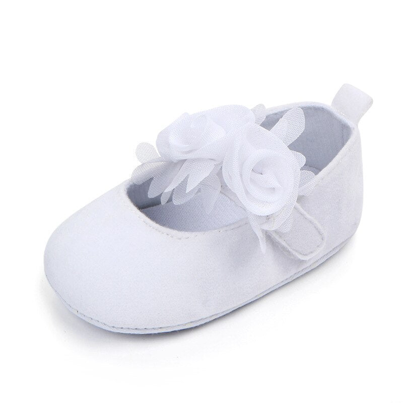 Baby Girls Floral Shoes (Age Newborn - 18m) White