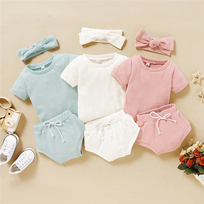 Baby Girls Ribbed Top & Shorts Set (Age 6M-24M)