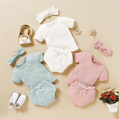 Baby Girls Ribbed Top & Shorts Set (Age 6M-24M)