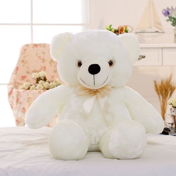 Light LED Plush Teddy Bear - 50cm 50cm WHITE