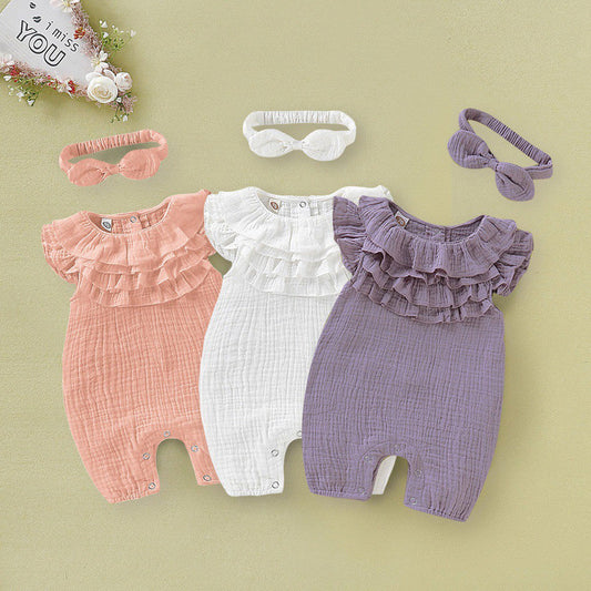 Baby Girls Romper & Headband Set (Age 3M - 18M)