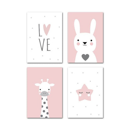 Baby Nursery Wall Art Poster Picture 4 Pcs Set