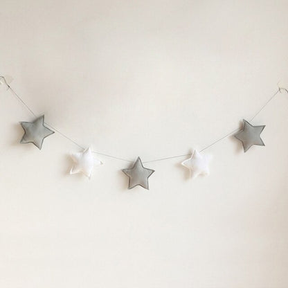 Hanging Star Nursery Decoration - 150cm Grey-White