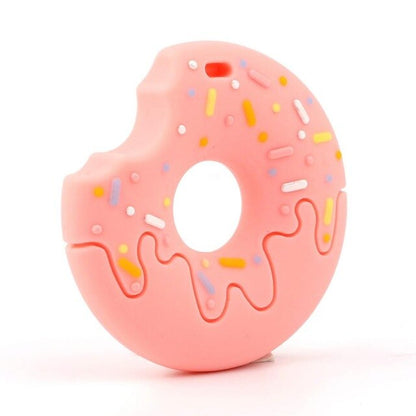 Baby Food Grade Silicone Animal Teething Toy Pink Donut