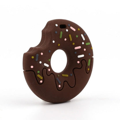 Baby Food Grade Silicone Animal Teething Toy Brown Donut