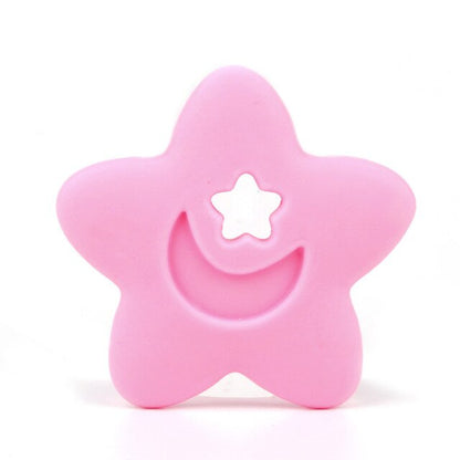 Baby Food Grade Silicone Animal Teething Toy Pink Star