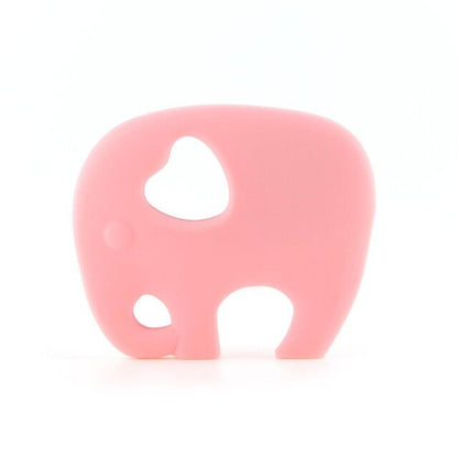 Baby Food Grade Silicone Animal Teething Toy Pink Elephant