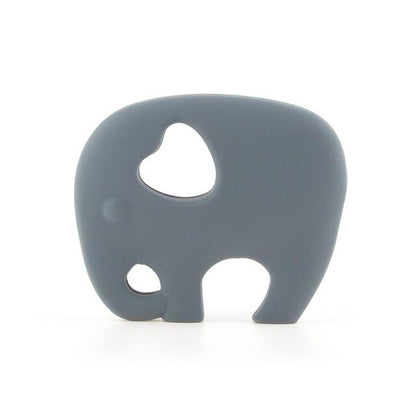 Baby Food Grade Silicone Animal Teething Toy Grey Elephant